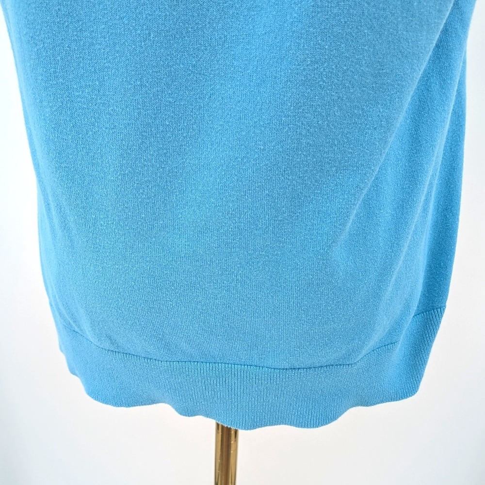 Talbots Pima Cotton Sweater Vest Blue light Academia Preppy Classic Women XL - Picture 7 of 8